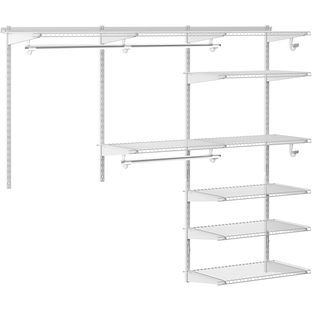 Costway White Custom Closet Organiser System Kit with Shelves Image 1