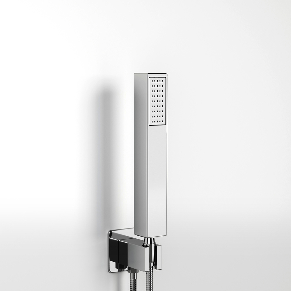 H&O Direct 3 Way Chrome Square Thermostatic Concealed Mixer Set Image 3
