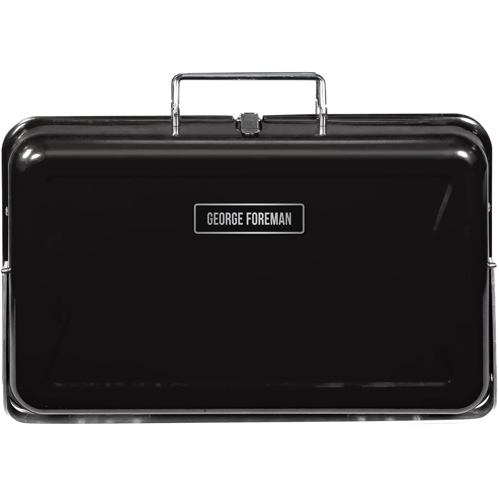 George Foreman Black Portable Briefcase Charcoal BBQ Image 3