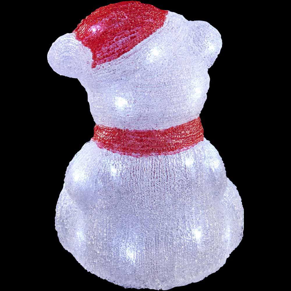 Wilko Acrylic Light Up Bear with Hat and Scarf Image 3