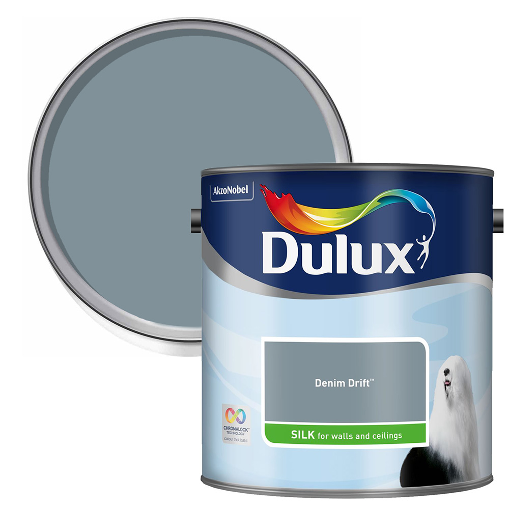 Dulux Walls & Ceilings Denim Drift Silk Emulsion Paint 2.5L Image 1