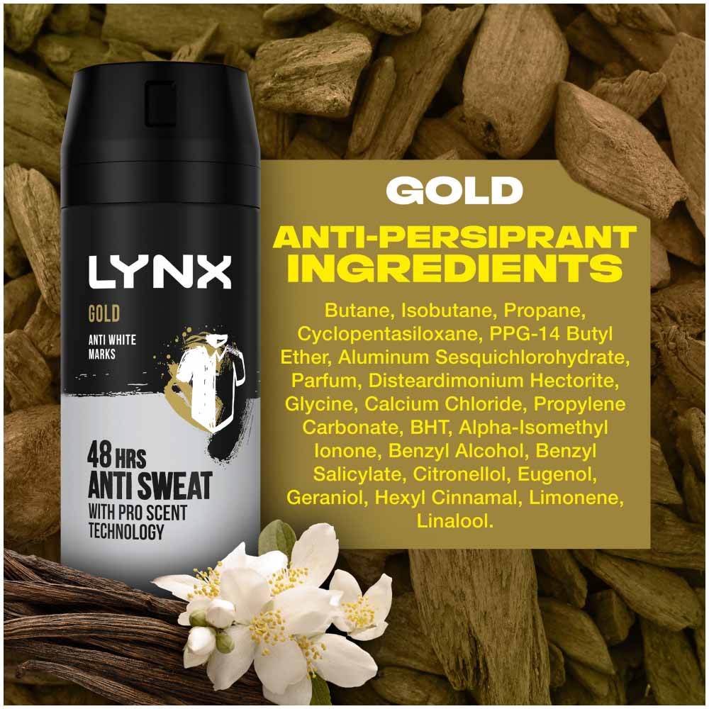 Lynx Gold Anti Marks Anti Perspirant Deodorant 150ml Image 9
