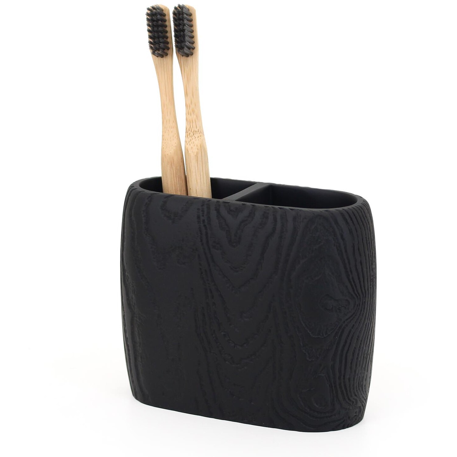 Wood Grain Toothbrush Holder - Black Image