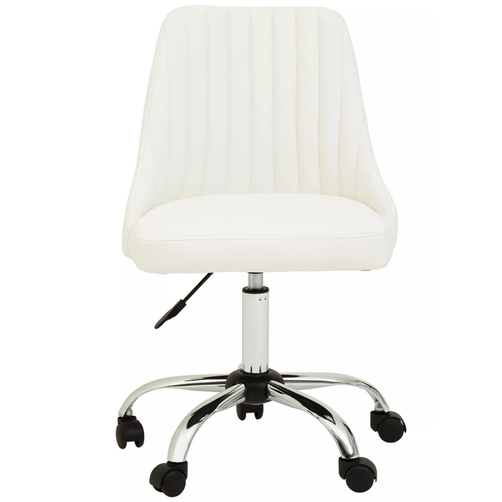 Interiors by Premier Brent Off White Swivel Home Office Chair Image 3