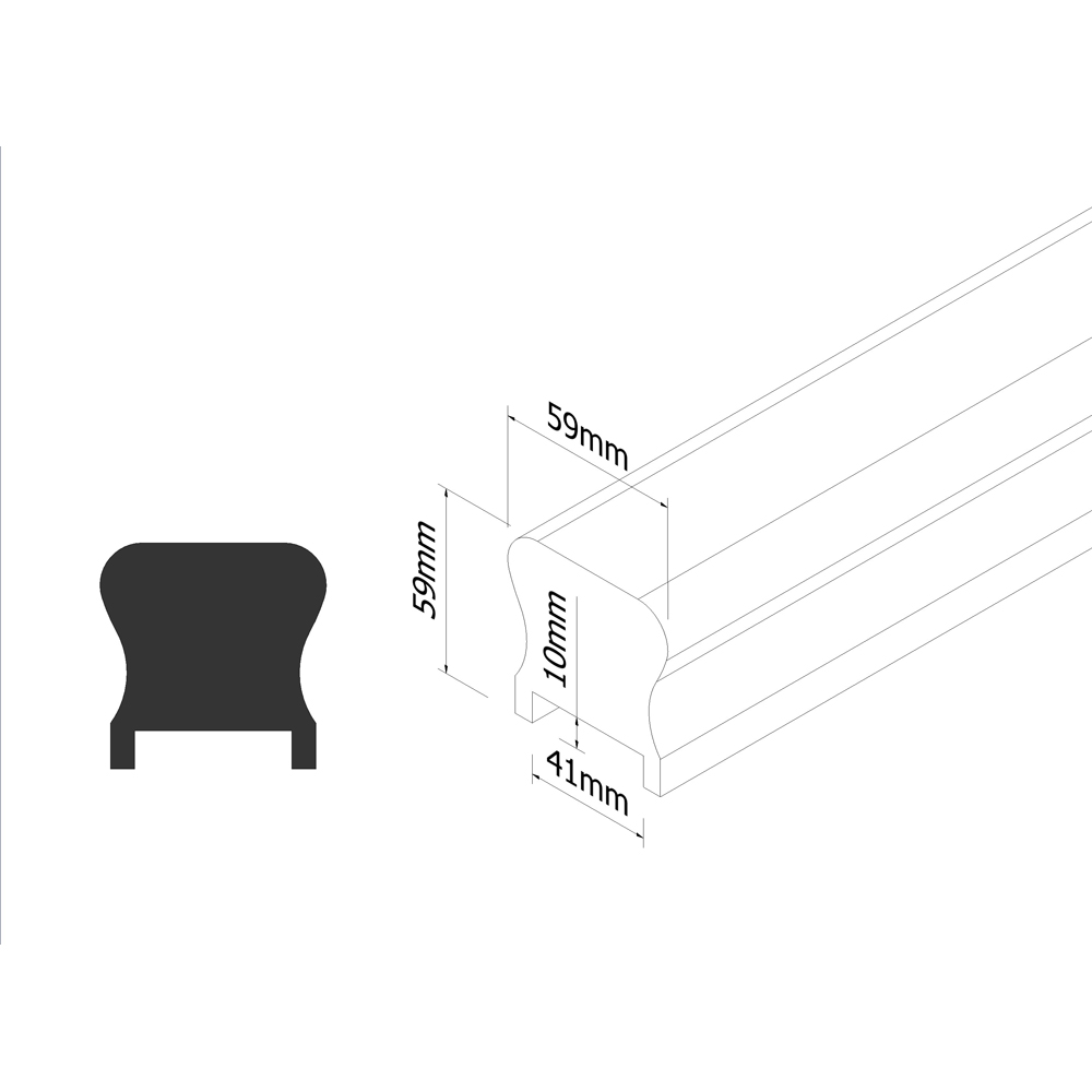 Richard Burbidge Pine HDR Handrail and Base Rail Set 2.4m x 41mm Image 5