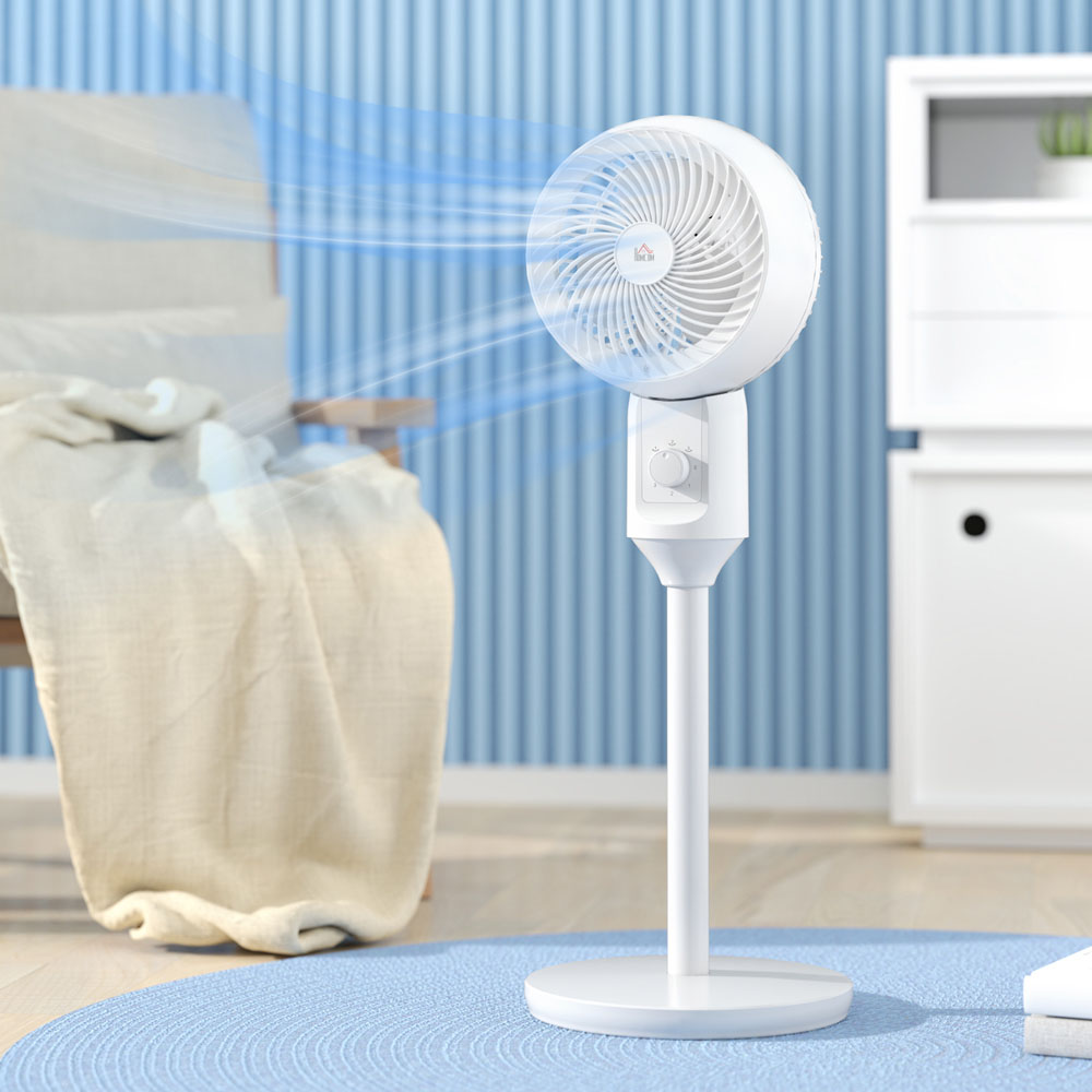 HOMCOM White Air Circulator Fan with Carry Handle 9 inch Image 2