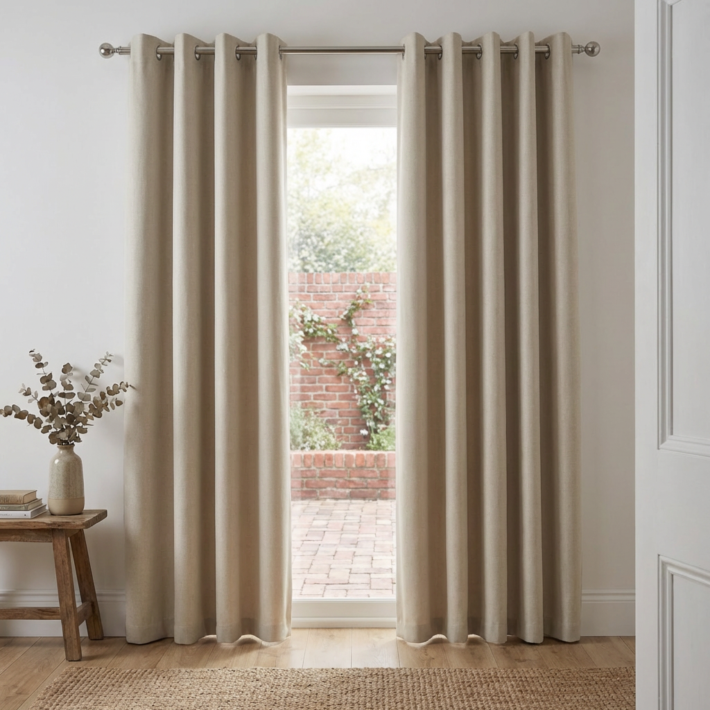 Taylor Blackout Eyelet Curtains - Natural / 168cm / 183cm Image 6