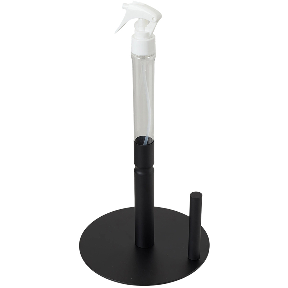 Living and Home 2-in-1 Black Stainless Steel Tissue Roll Holder with Spray Bottle Image 4