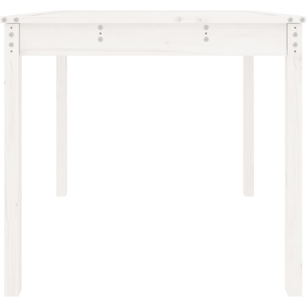 vidaXL 2 Seater Solid Pine Wood Garden Dining Table White Image 4