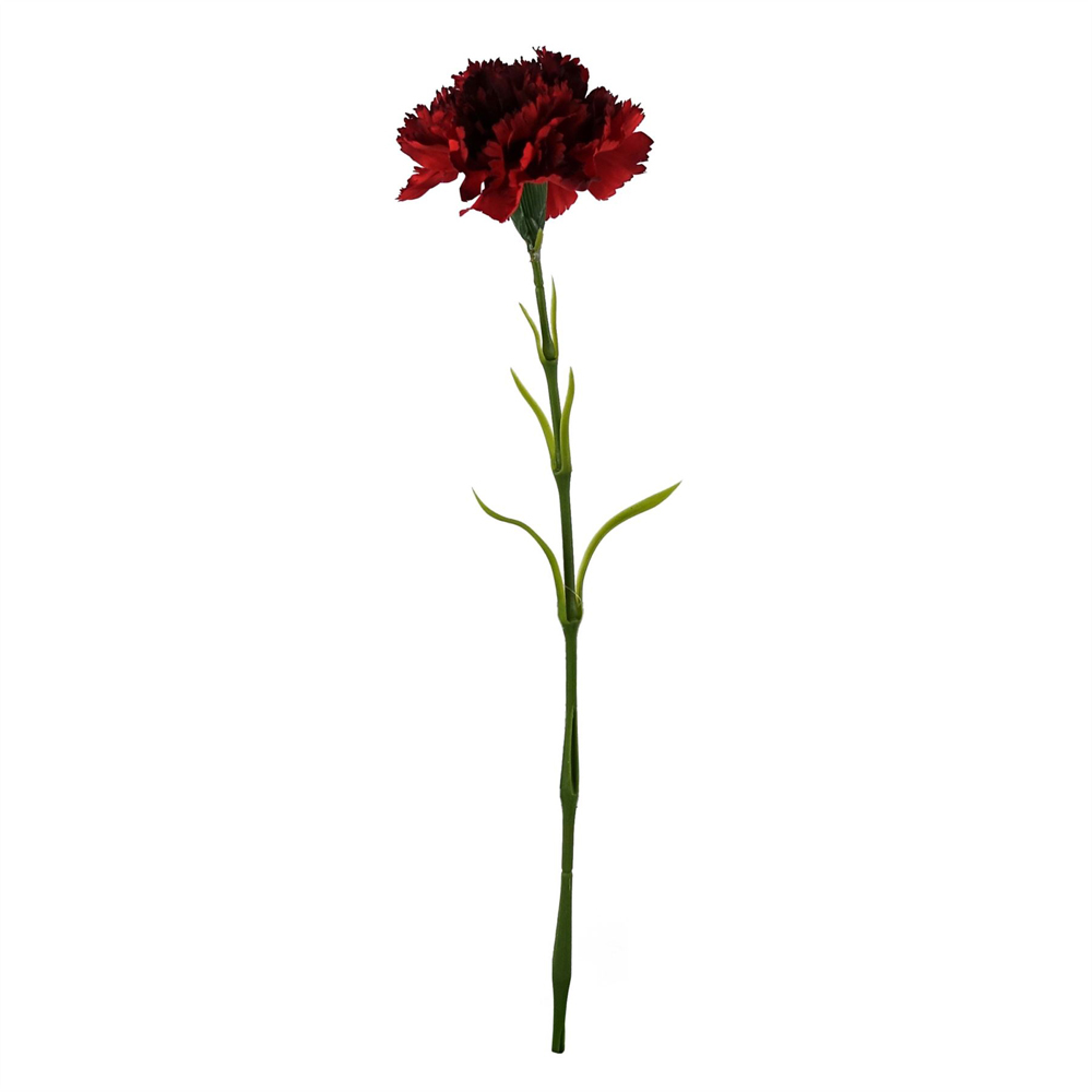 Leaf Artificial Red Carnations in Glass Ball Vase 65cm Image 2