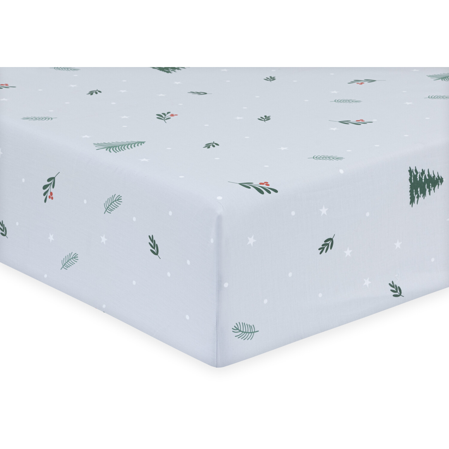 Christmas Forest Fitted Sheet - Grey / Single Image