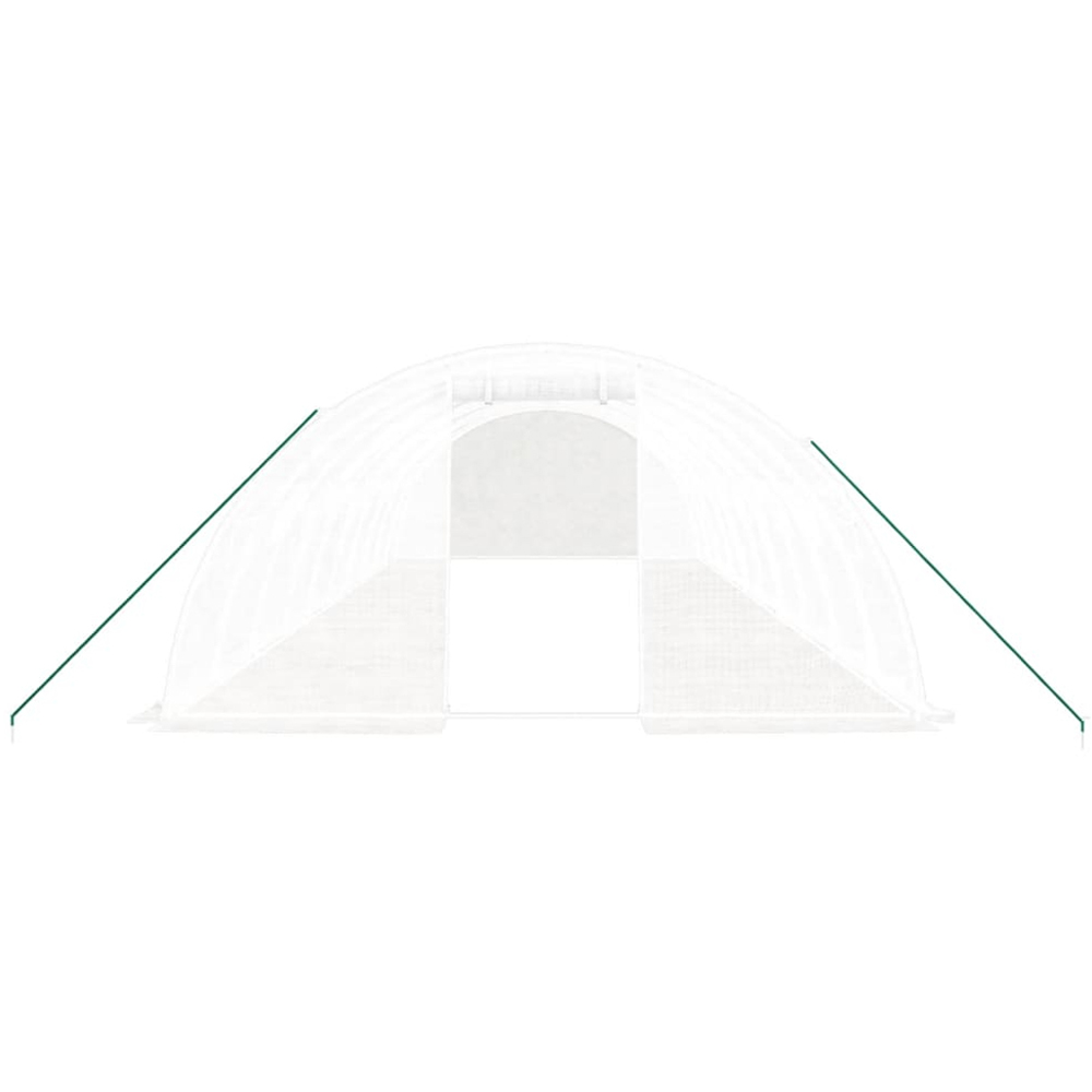 vidaXL White Polyethylene Galvanised Steel Frame 32.8 x 13.1ft Greenhouse Image 3