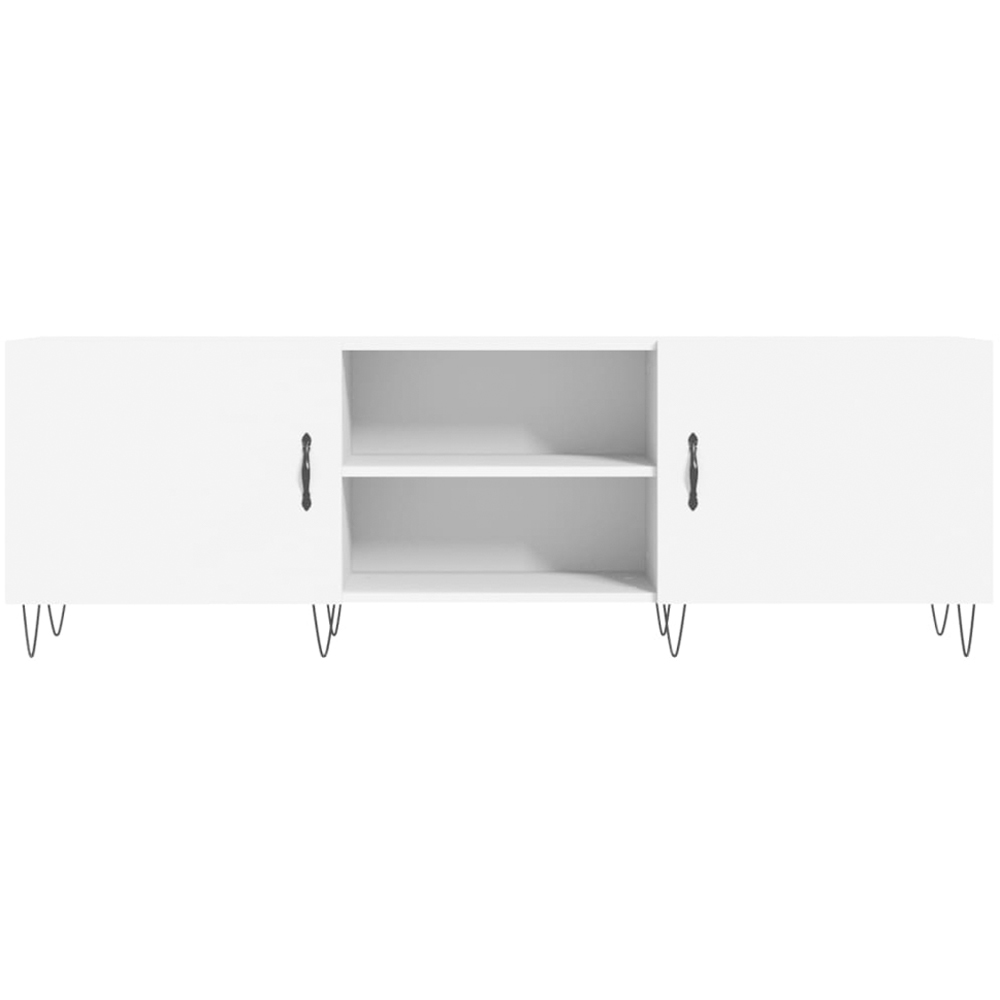 vidaXL 2 Door 2 Shelf White TV Cabinet Image 5