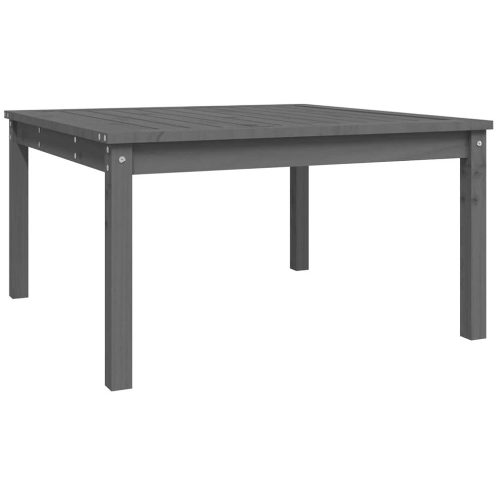 vidaXL Grey Solid Pine Wood Slatted Garden Table 82.5 x 82.5cm Image 2