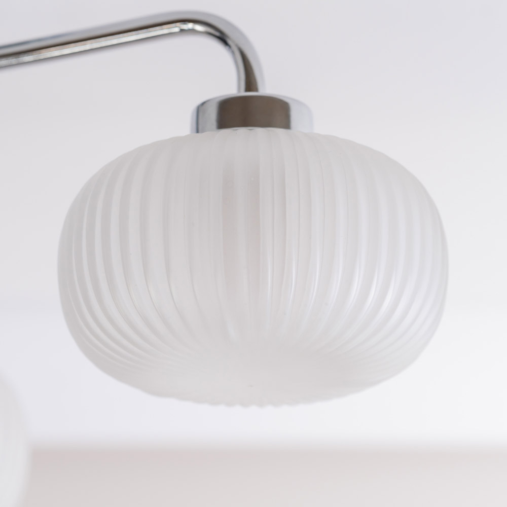 ValueLights Amaia Chrome 3 Way Frosted Ribbed Glass LED Ceiling Light Image 3