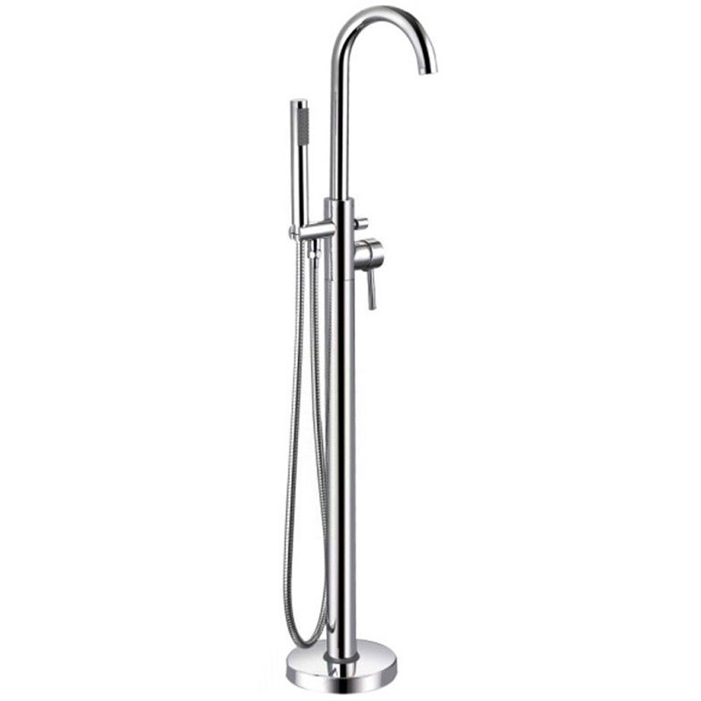 Nes Home Rosette Chrome Freestanding Bath Shower Mixer with Basin Sink Mono Tap Image 3