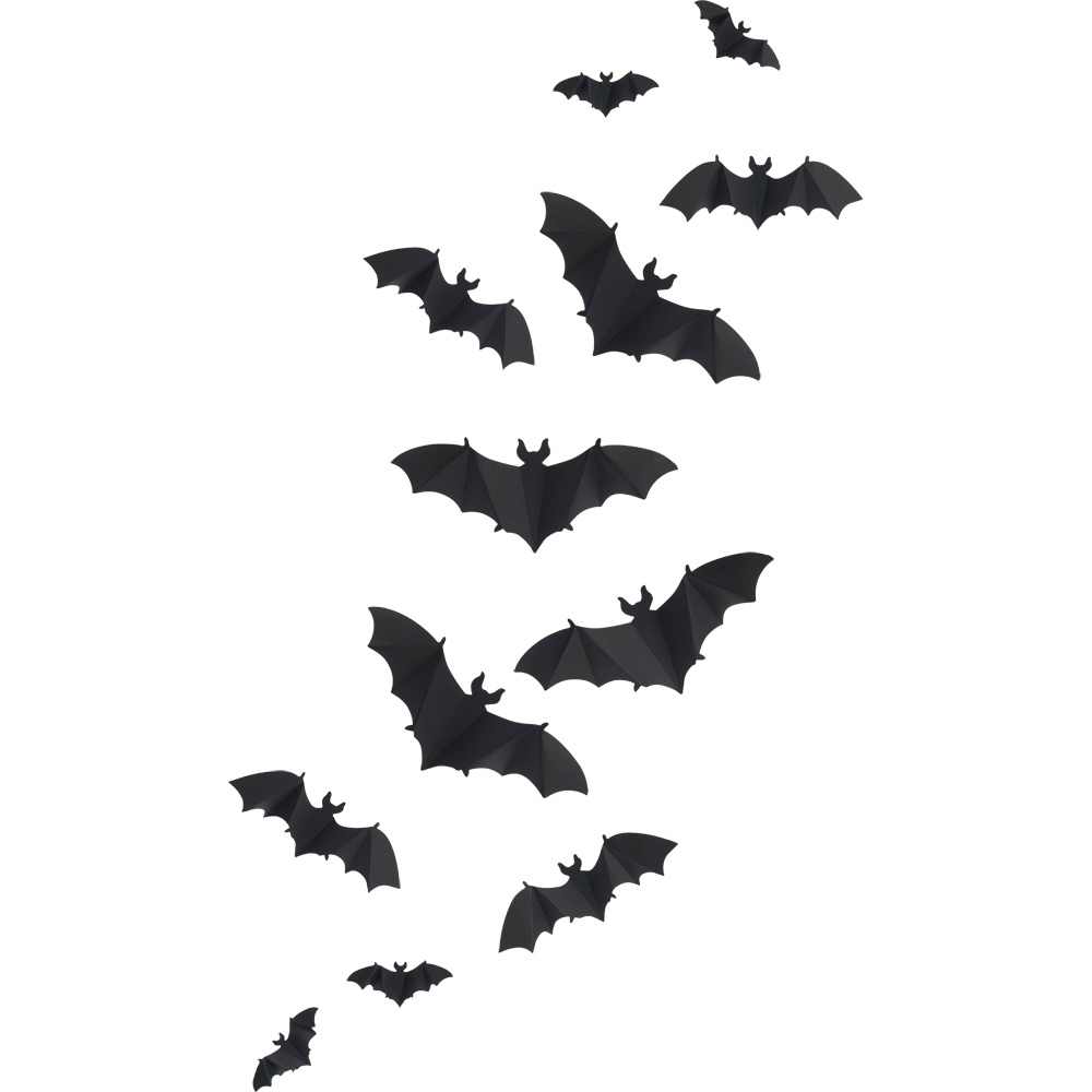 Wilko Halloween Paper Bat Decorations 12 Pack Wilko