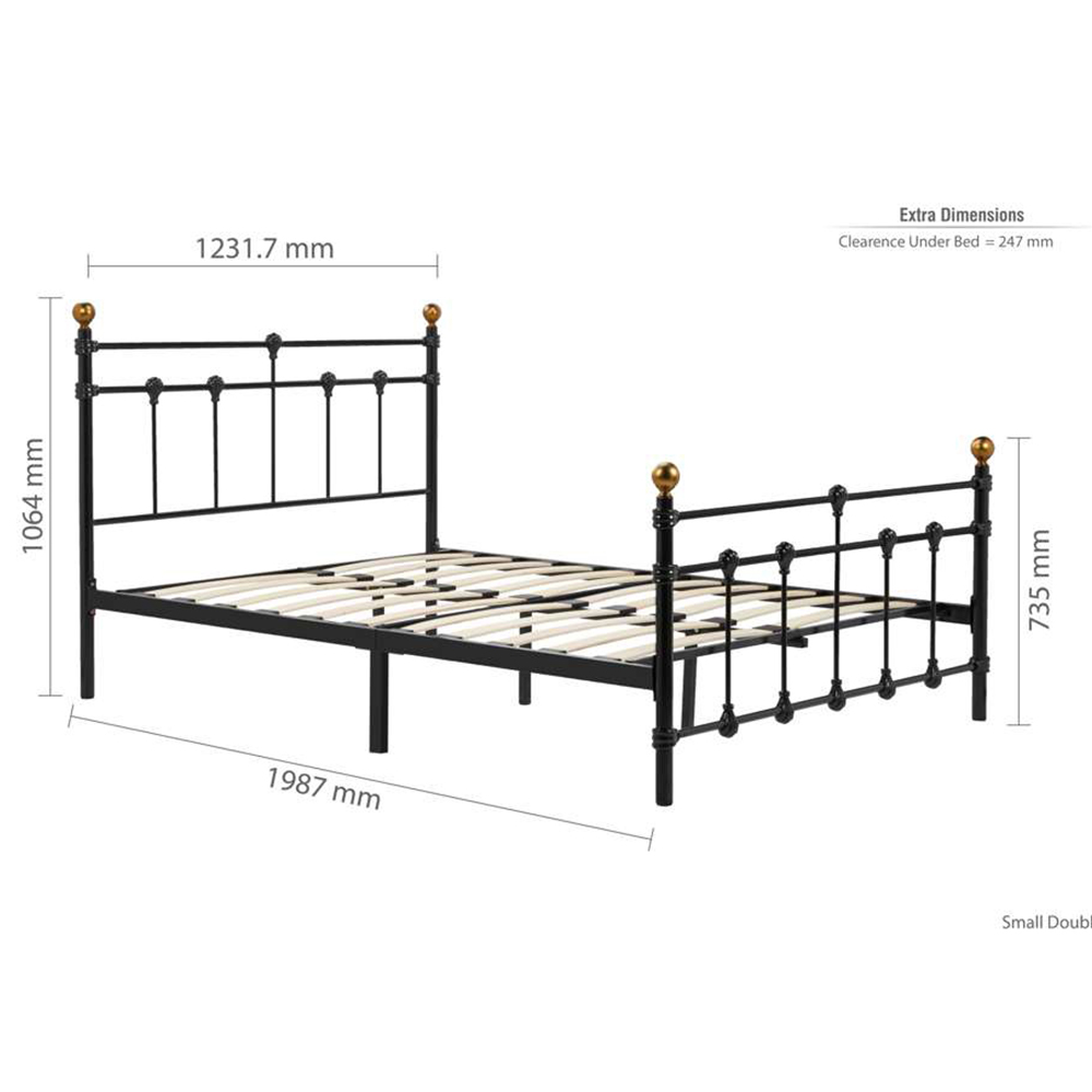 Atlas Small Double Black Bed Image 9
