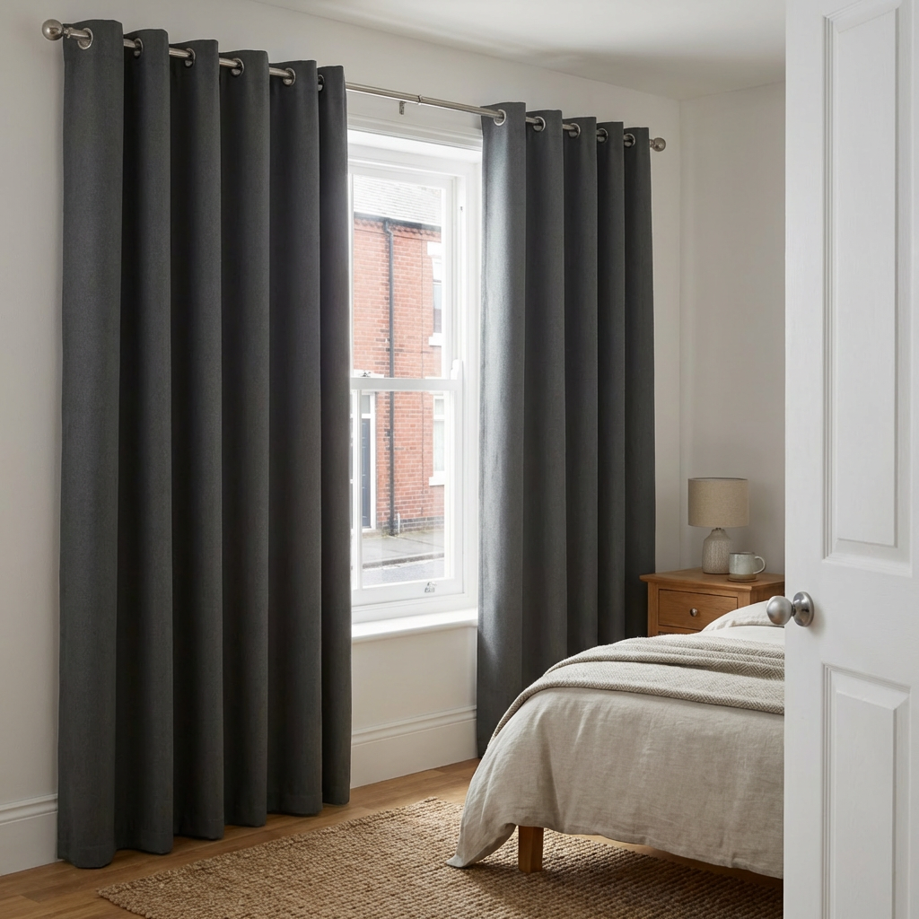 Linden Washable Blackout CurtainCharcoal183cm168cm Image 2