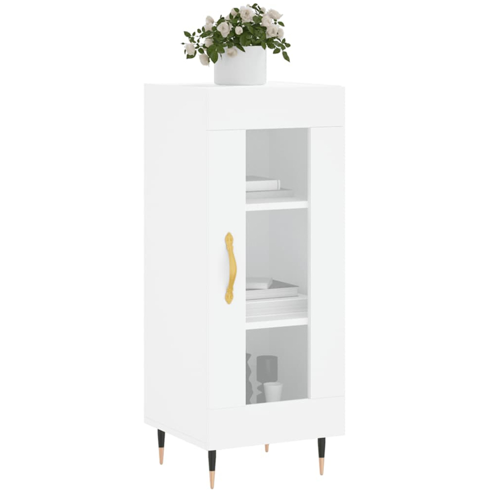 vidaXL Single Glass Door White Sideboard Image 3