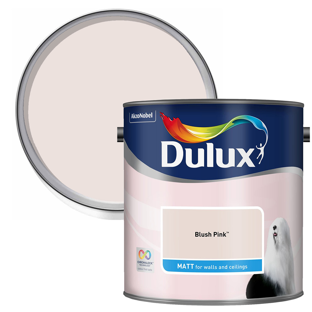 Dulux Walls & Ceilings Blush Pink Matt Emulsion Paint 2.5L Image 1