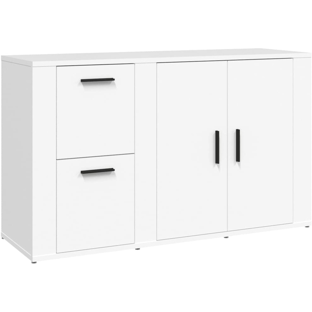 vidaXL 2 Door 2 Drawer White Sideboard Image 2