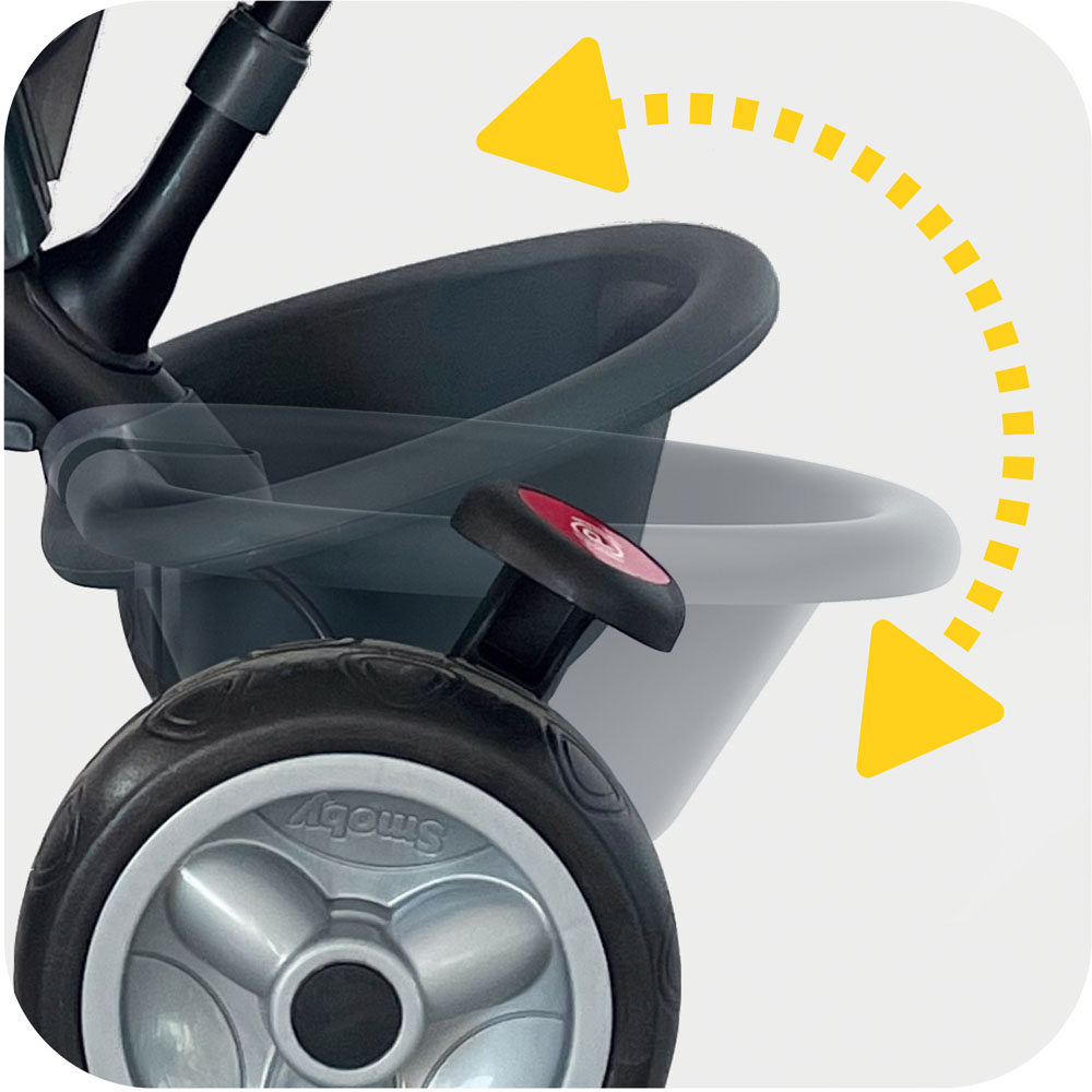 Smoby Baby Driver Comfort Plus Grey Tricycle Image 3
