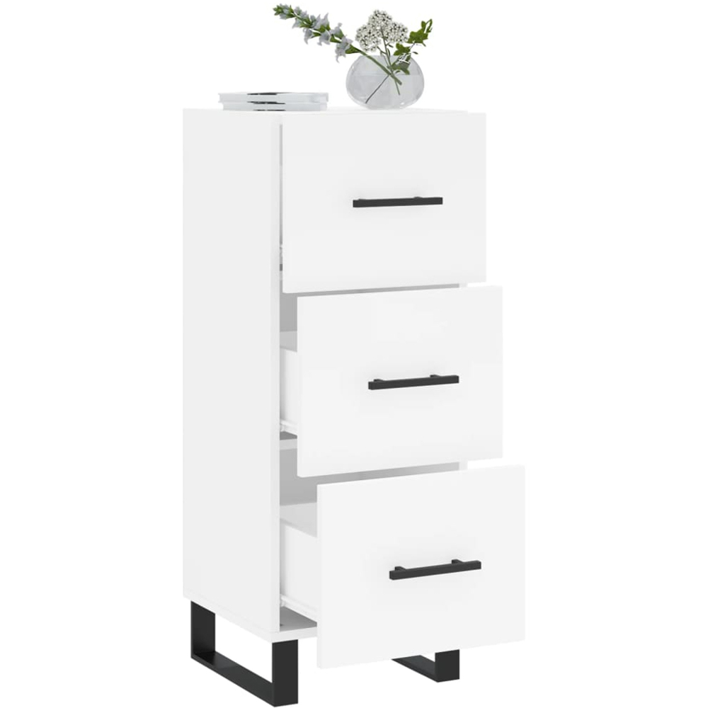 vidaXL 3 Drawer White Sideboard Image 4