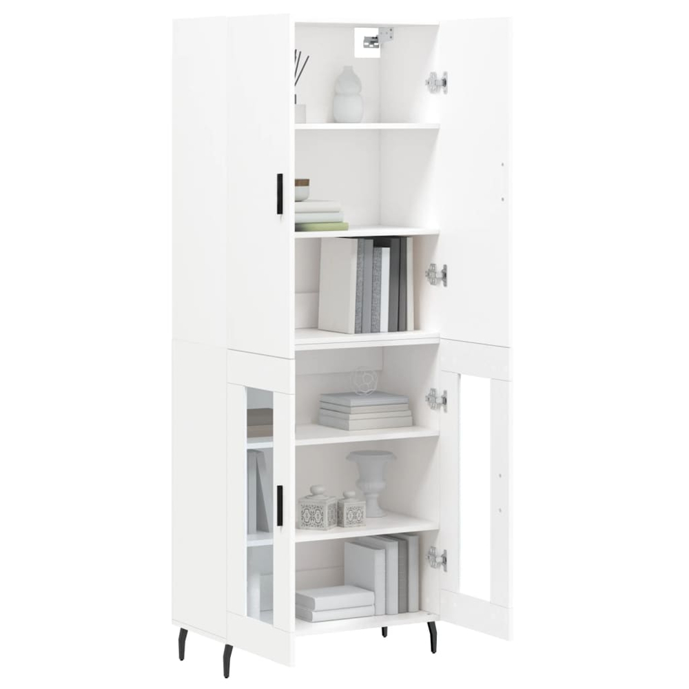 vidaXL 4 Door White Highboard Image 3
