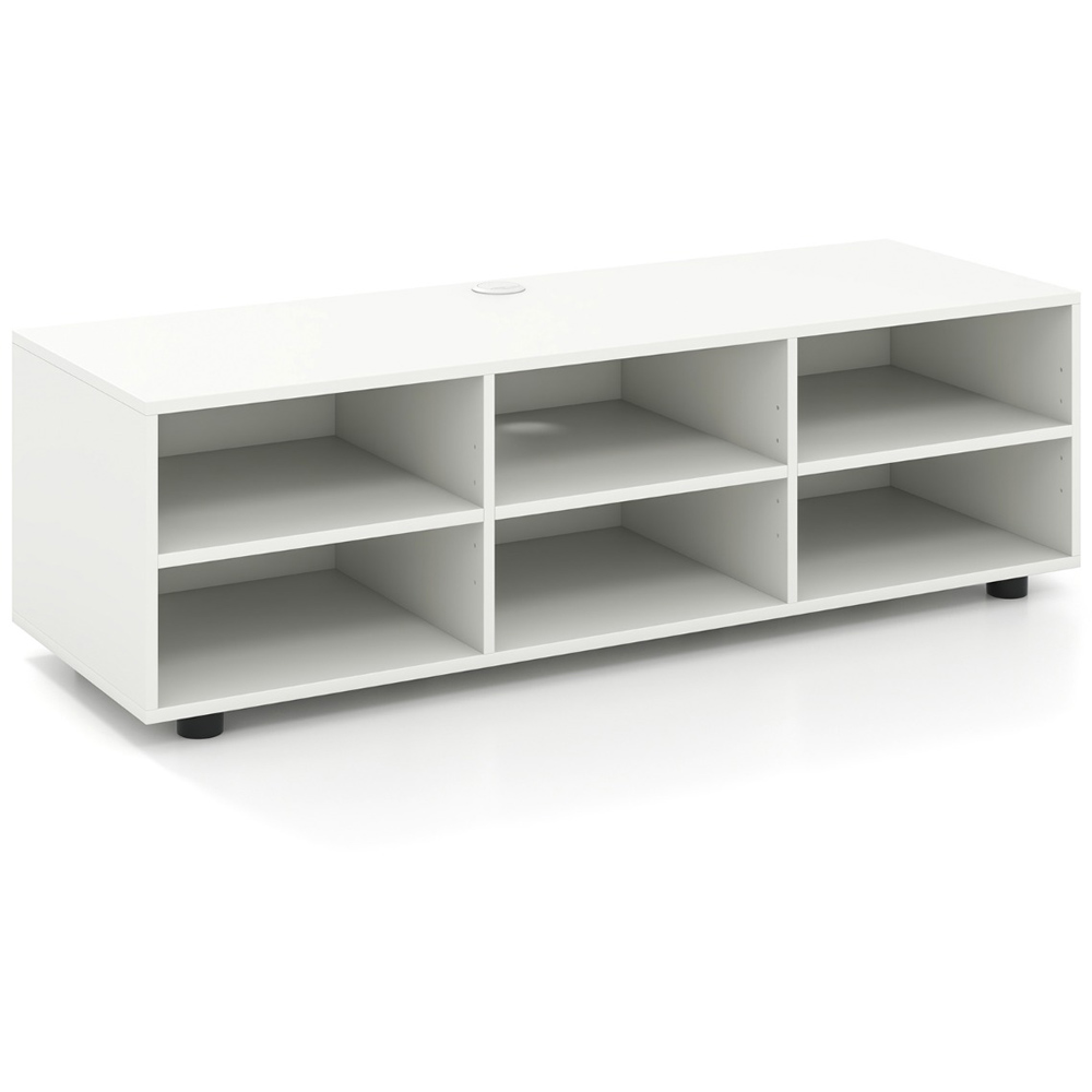 Costway 6 Shelf White TV Unit Image 2