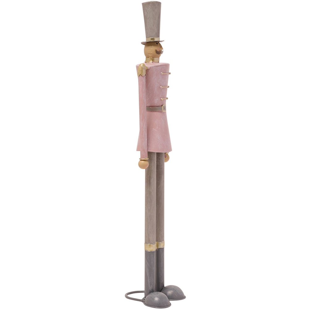 The Christmas Gift Co Medium Blush Metal Nutcracker Decoration Ornament Image 2