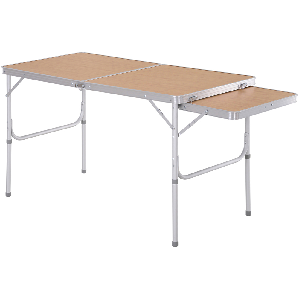 Outsunny Silver Aluminium Foldable Picnic Table 4ft Image 1