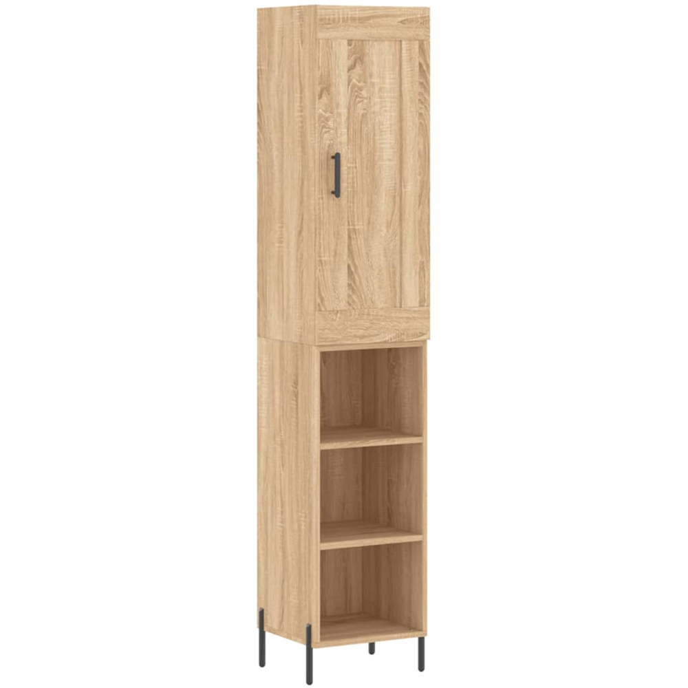 vidaXL Single Door 3 Shelf Sonoma Oak Highboard Image 2
