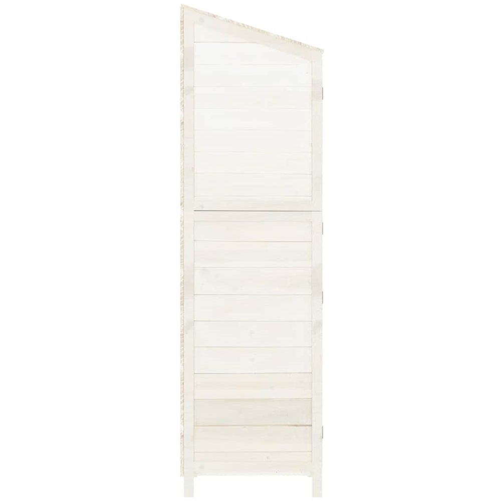 vidaXL 1.8 x 1.7ft White Wooden Pent Garden Shed Image 3