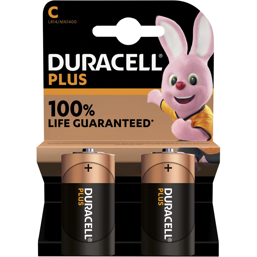 Duracell Plus C 2 Pack Batteries Image 1