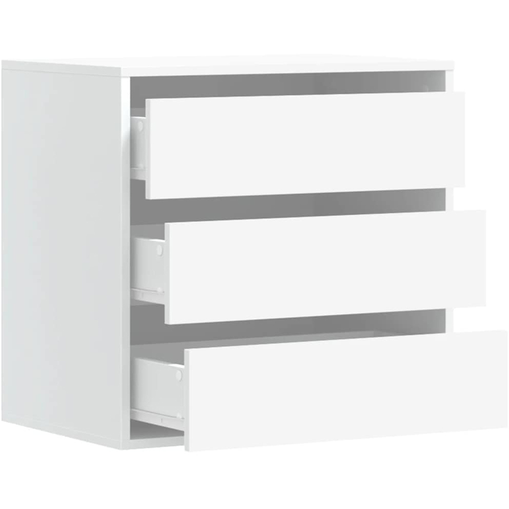 vidaXL 3 Drawer White Engineered Wood Chest of Drawers Image 5