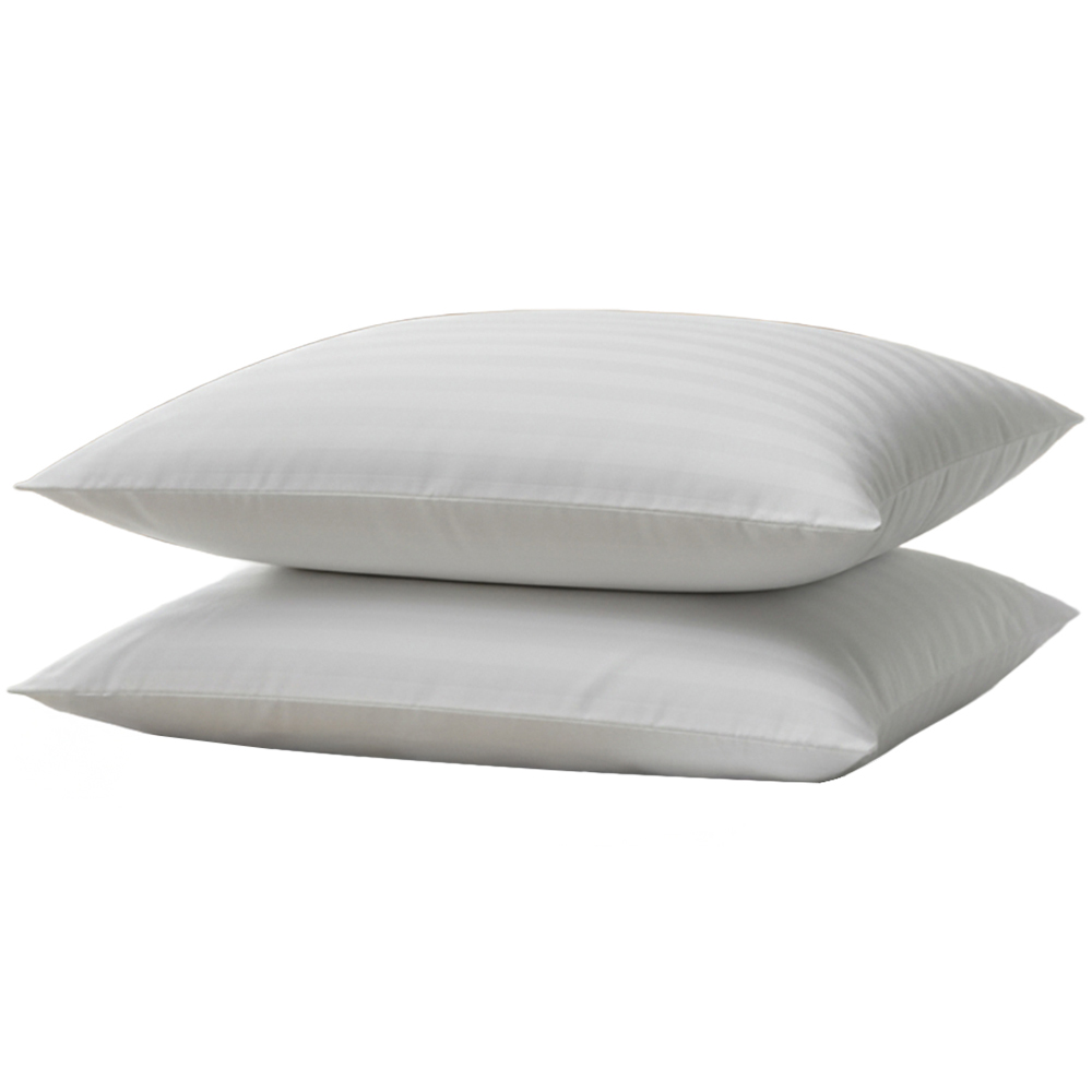 Opulent Home White Striped Medium-Firm Anti-Allergy Pillow 2 Pack Image 1