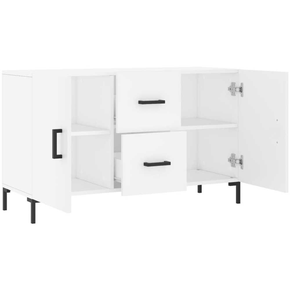 vidaXL 2 Door 2 Drawer White Sideboard Image 5