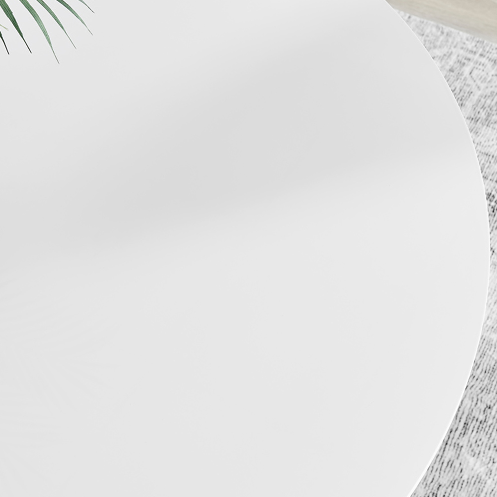 Furniturebox Arona 6 Seater Round Dining Table White High Gloss and Black Image 2