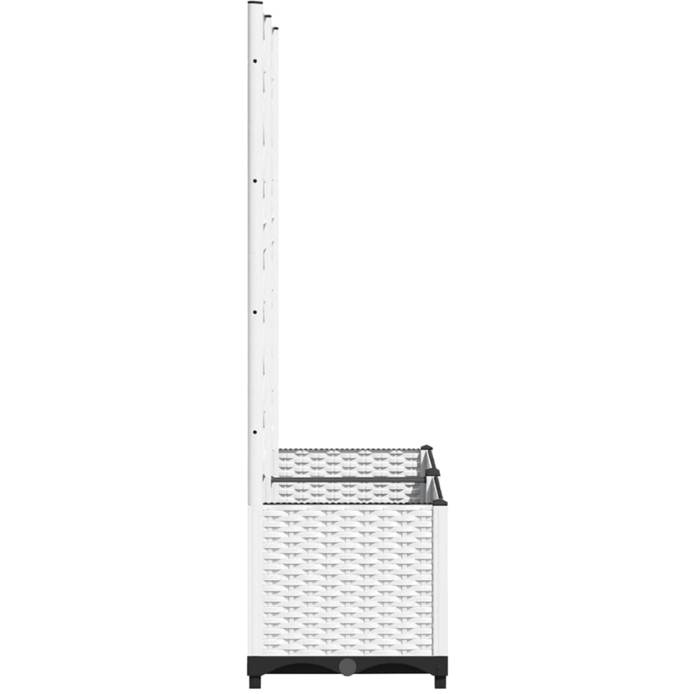 vidaXL White Polypropylene Garden Planter with Trellis 136 x 40 x 80cm Image 4