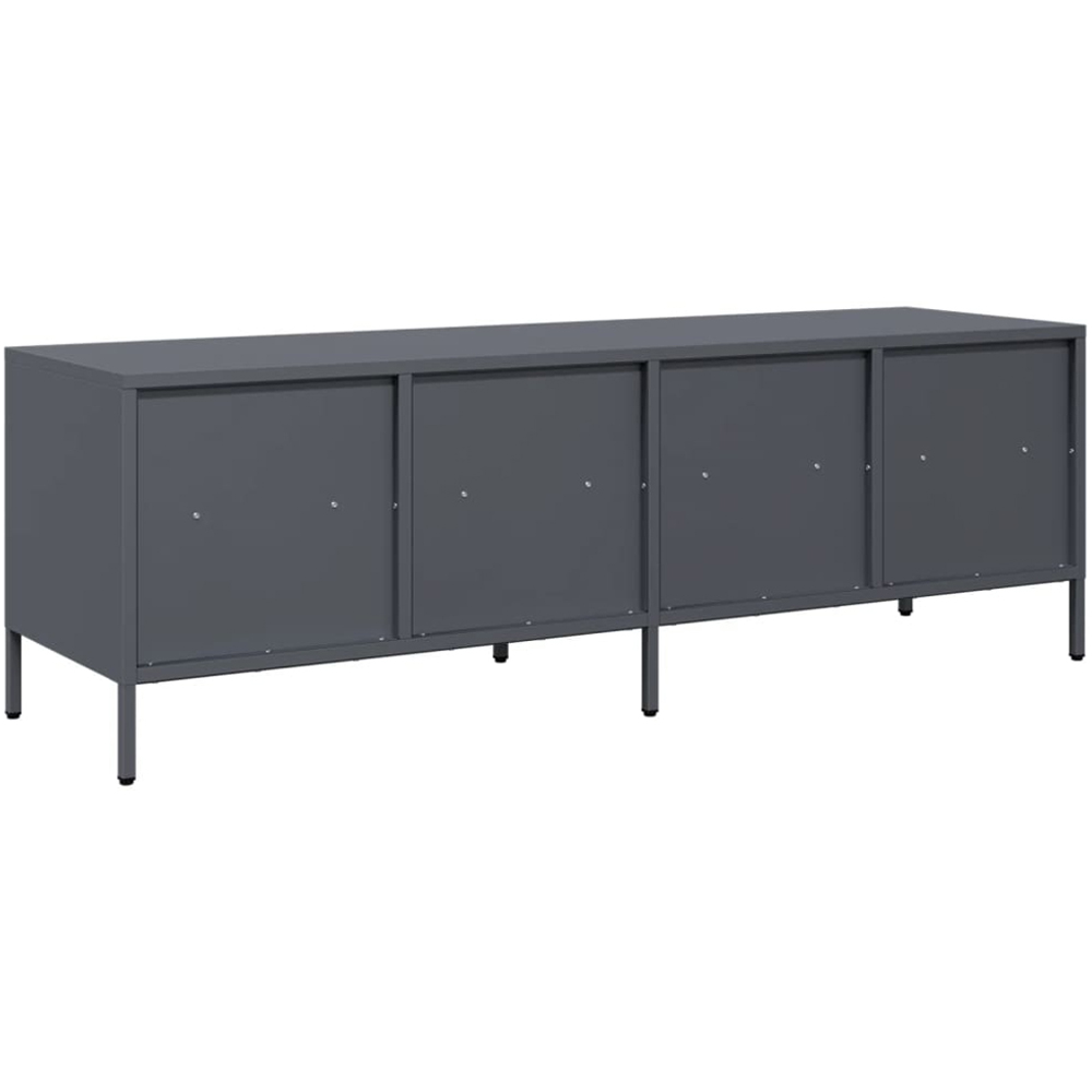 vidaXL 4 Drawer 4 Shelf Anthracite Steel TV Cabinet Image 6