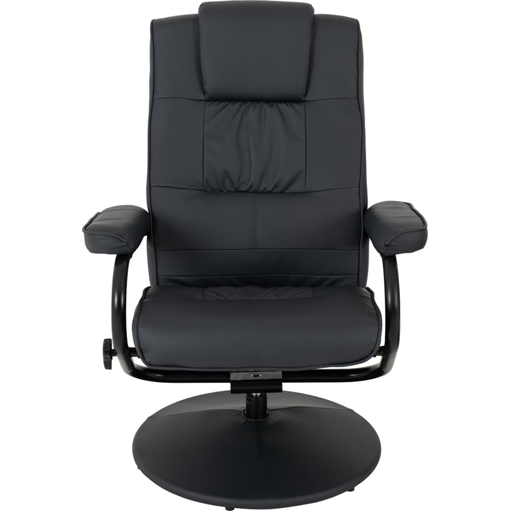 Seconique Ascot Dark Blue PU Recliner Chair with Footstool Image 4