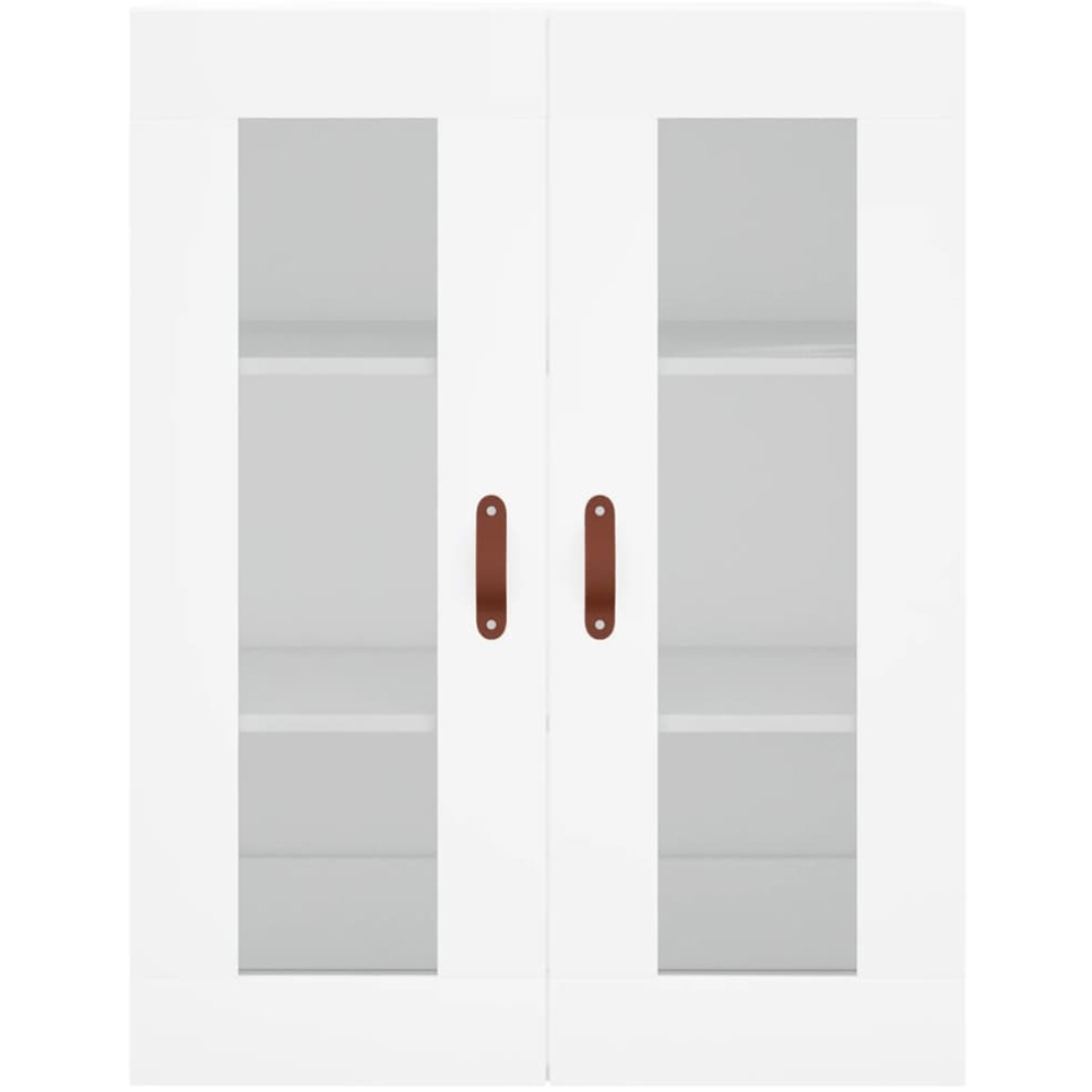 vidaXL 2 Glass Door 3 Drawer White Highboard with Metal Legs Image 6
