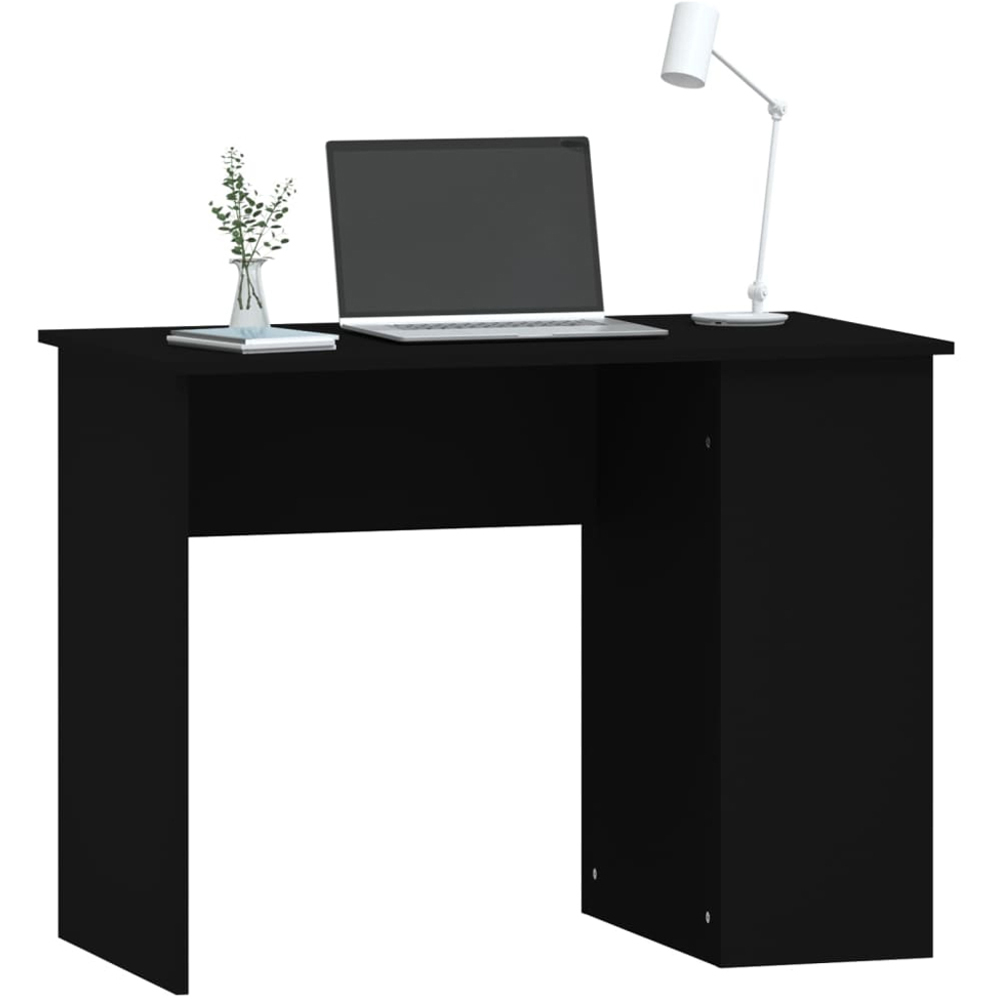 vidaXL 2 Shelf Computer Desk Black Image 3