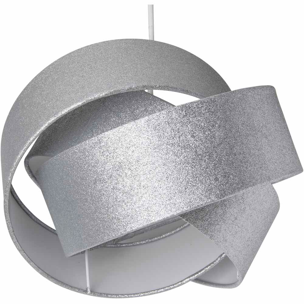 Wilko Silver Glitter Interlocking Light Shade Image 2