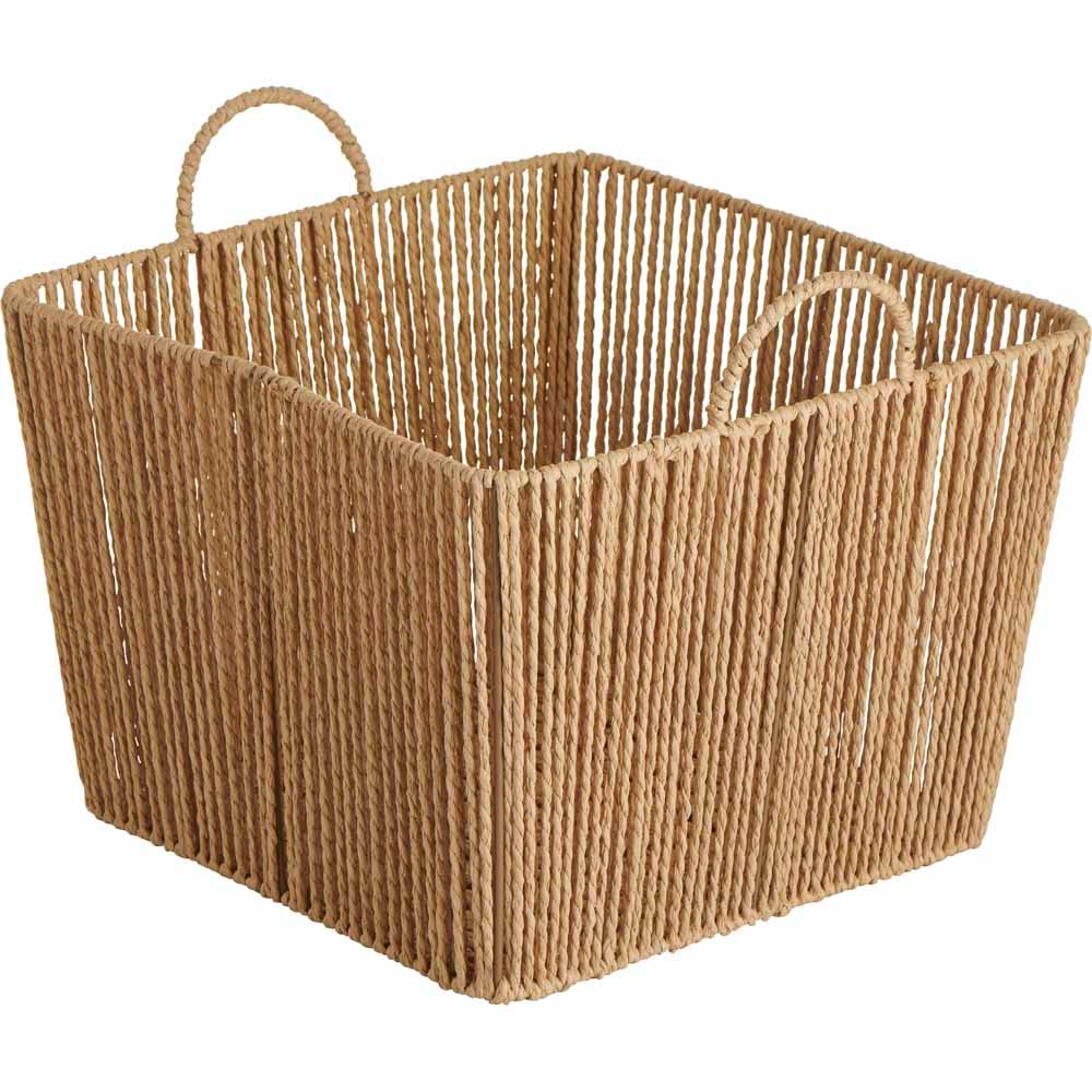 Wilko Natural Paper Rope Cube Basket 3 Pack Image 5