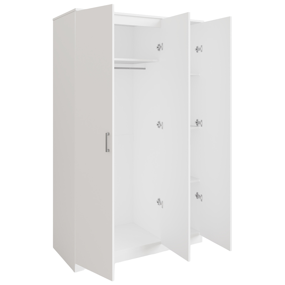 GFW Bailey 3 Door White Wardrobe Image 4
