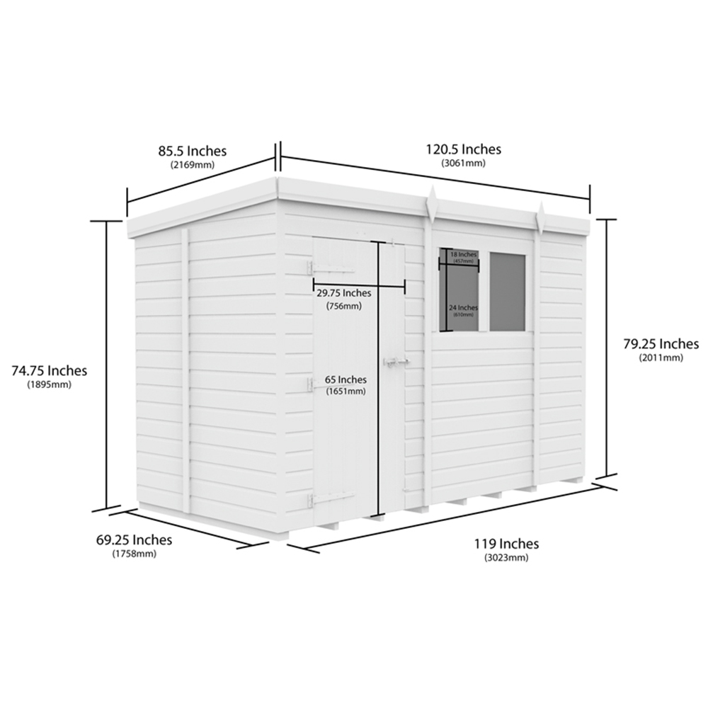 DIY Sheds 10 x 5ft Tongue and Groove Timber Pent Security Garden Shed Image 8