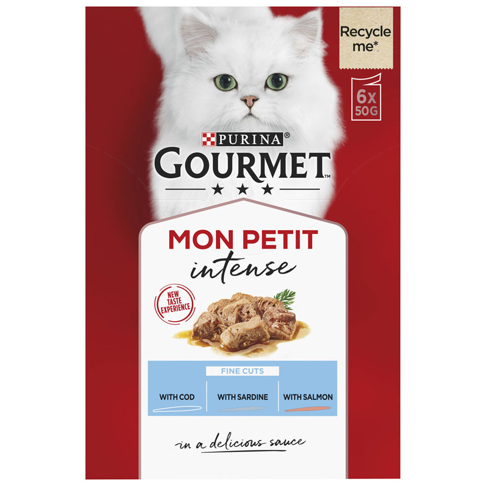 Gourmet Mon Petit Ocean Fish Cat Food Pouches 6 x 50g Image 3