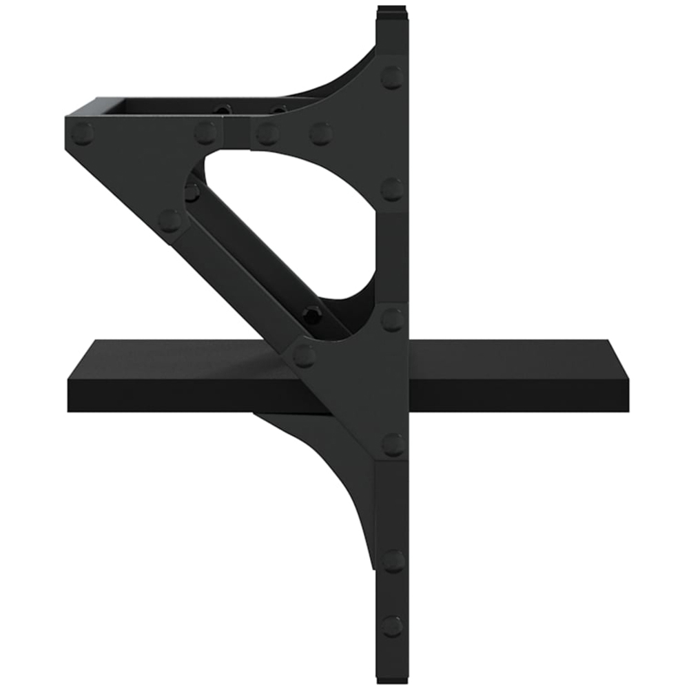 vidaXL 20cm Set of 2 Black Floating Wall Shelf with Bar Image 5